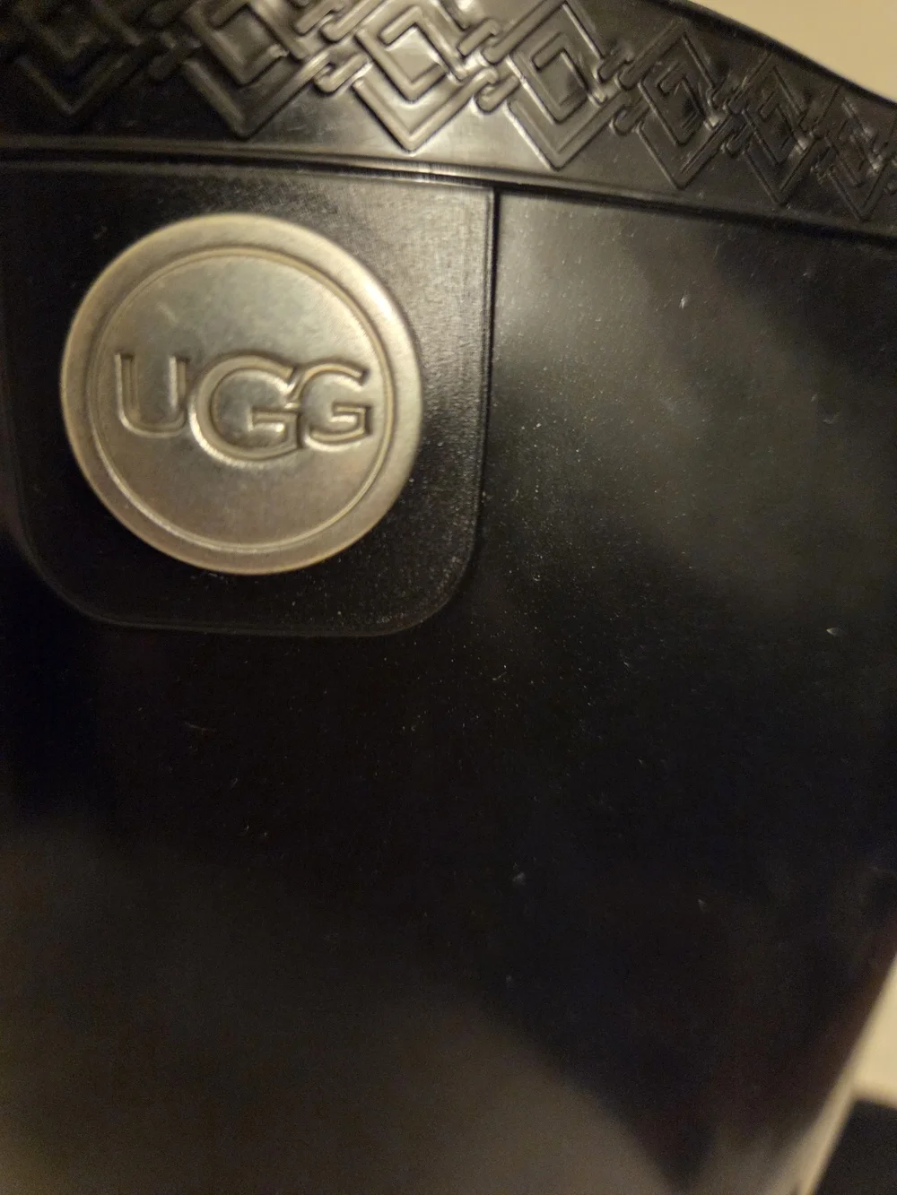 UGG Women's Glossy Black Tall Rain Boots